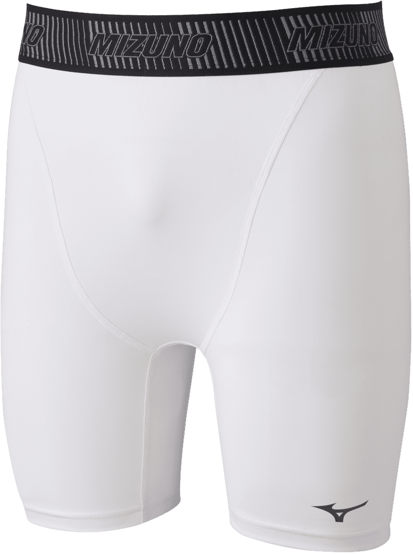 Mizuno Men's Frequency 8" Compression Short - White - HIT a Double
