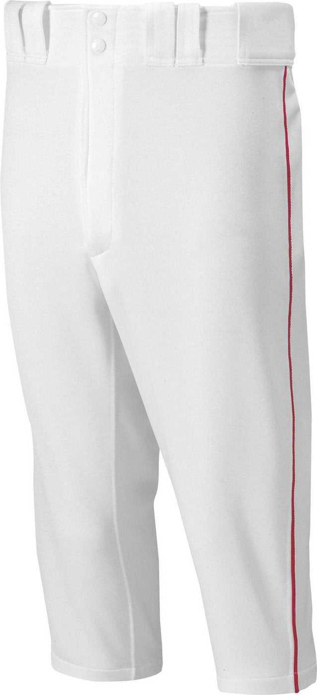 Mizuno Premier Short Pants Pipped - White Red - HIT a Double