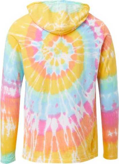 MV Sport 21456 Loco Mineral Wash Hooded Long Sleeve T-Shirt - Cotton Candy Swirl - HIT a Double - 1
