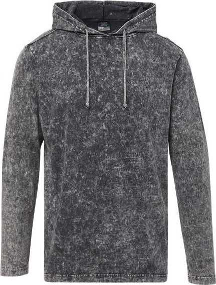 MV Sport 21456 Loco Mineral Wash Hooded Long Sleeve T-Shirt - Graphite Mineral Wash - HIT a Double - 1