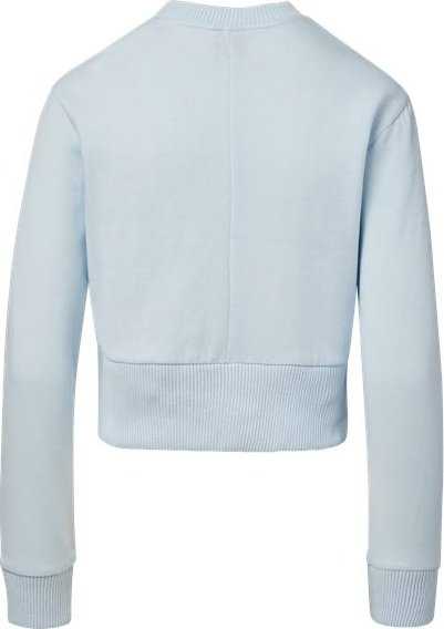 MV Sport W22106 Women's Cloud Fleece Crop Crewneck Sweatshirt - Arctic Blue - HIT a Double - 1
