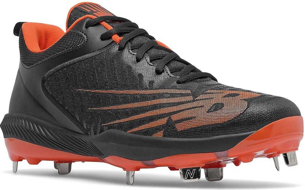 New Balance FuelCell  L4040v6 Low Cut Metal Cleat - Black Orange - HIT A Double