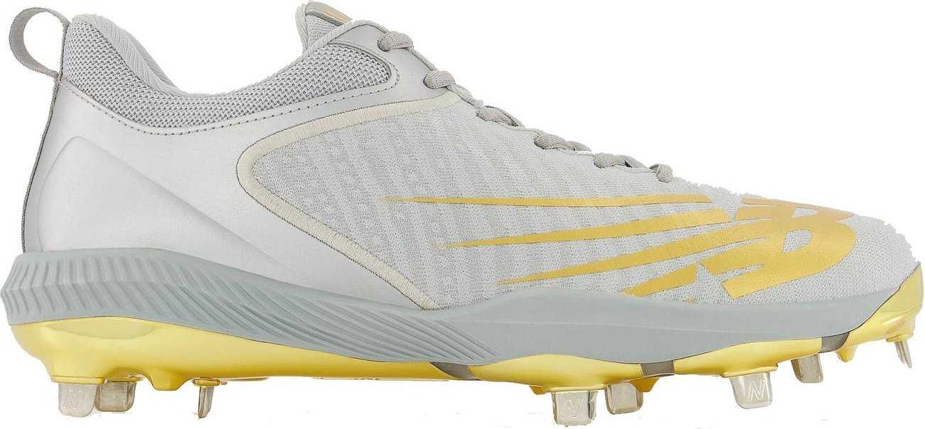 New Balance FuelCell L4040v6 Low Cut Metal Cleat - Gray Gold - HIT a Double