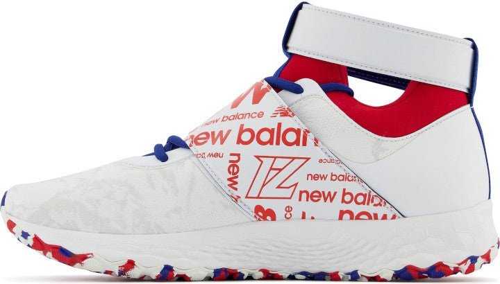 New Balance Men&#39;s Lindor 1 Signature Baseball Turf Trainer - White Red Blue - HIT a Double - 3