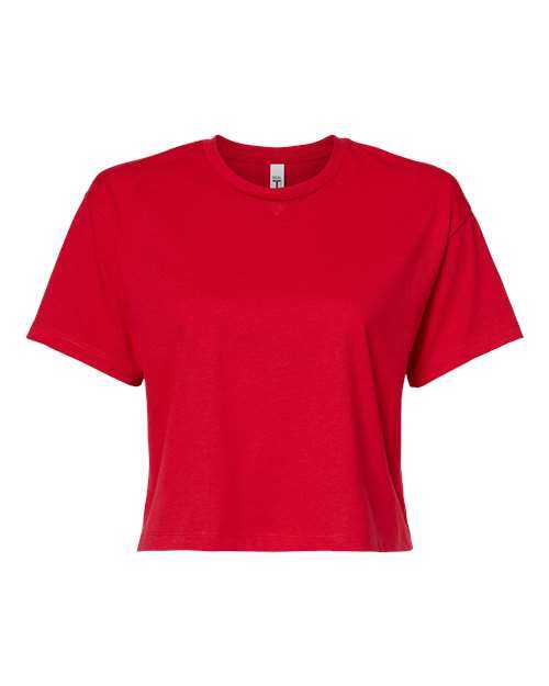 Next Level 1580 Women's Ideal Crop Tee - Red - HIT a Double