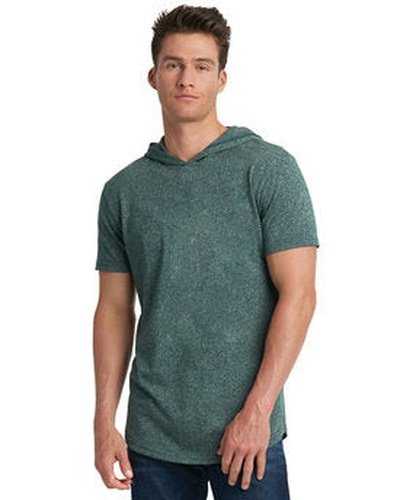 Next Level 2022 Unisex Mock Twist Short Sleeve Hoody T-Shirt - Forest Green - Xs