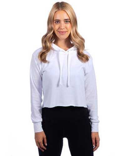 Next Level Apparel 9384 Ladies' Cropped Pullover Hooded Sweatshirt - White - HIT a Double
