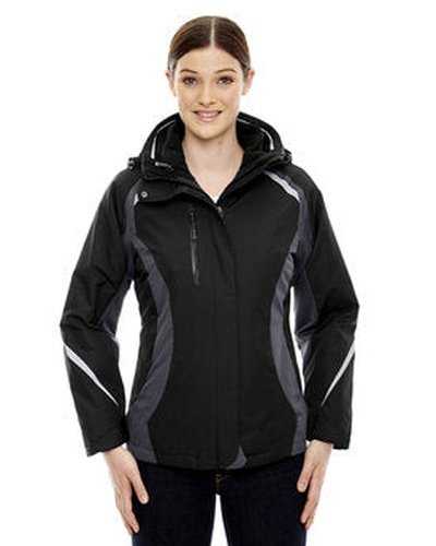 North End 78195 Ladies' Height 3-In-1 Jacket with Insulated Liner - Black - HIT a Double