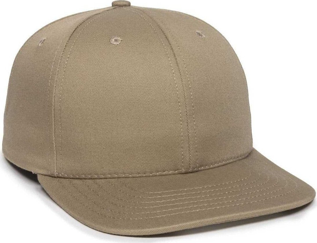 OC Sports AM-101 USA Made Solid Back Cap - Khaki - HIT a Double - 1
