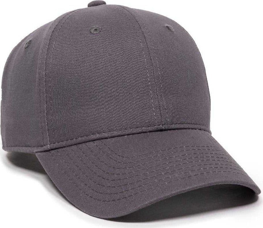 OC Sports BCT-600 Pro Style Cotton Twill Cap - Charcoal - HIT a Double - 1