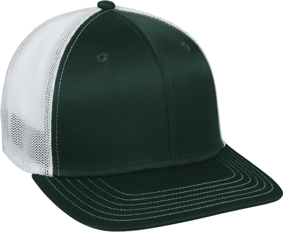 OC Sports CT120M Extra-flexible Slight Pre-curved Visor - Dk.Green White - HIT a Double - 1