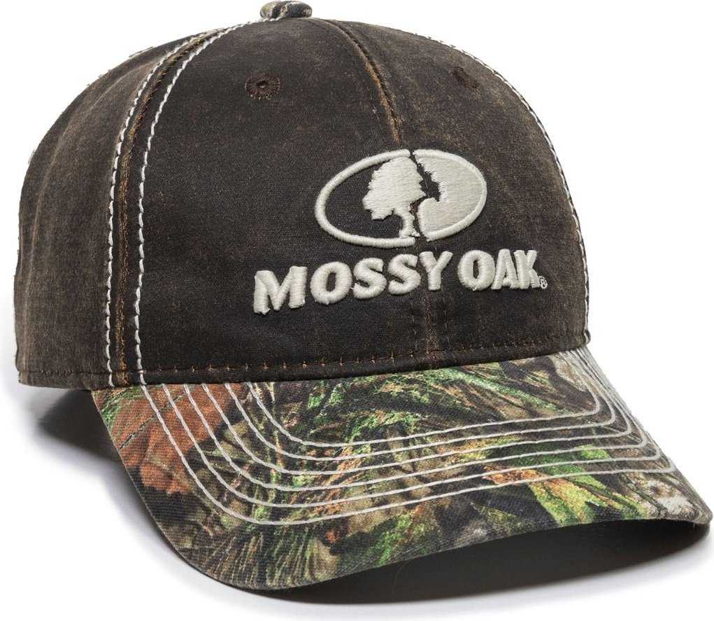 OC Sports MOFS46A Mossey Oak Hard Pigment-Dyed Twill Cap - Brown Mossy Oak Break-Up Country - HIT a Double - 1