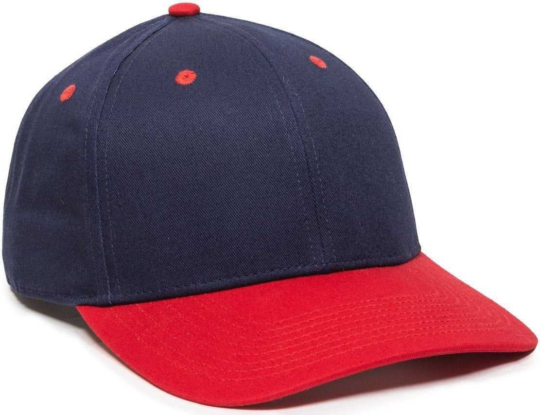 OC Sports OC871 Premium Modern Solid Back Cap - Navy Red - HIT a Double - 1