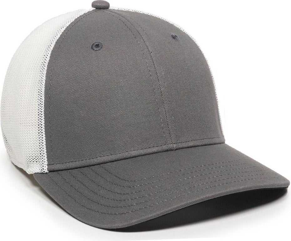 OC Sports RGR-360M Adjustable Mesh Back Cap - Grey White - HIT a Double - 1
