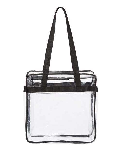 Oad OAD5005 OAD Clear Tote with Zippered Top - Black - HIT a Double
