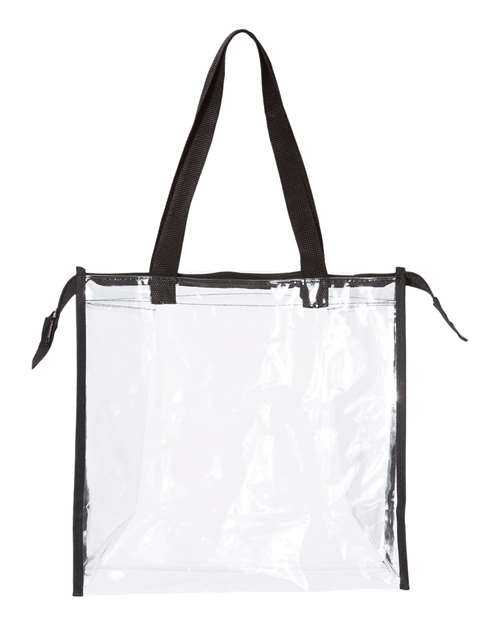 Oad OAD5006 OAD Clear Zippered Tote with Full Gusset - Black - HIT a Double