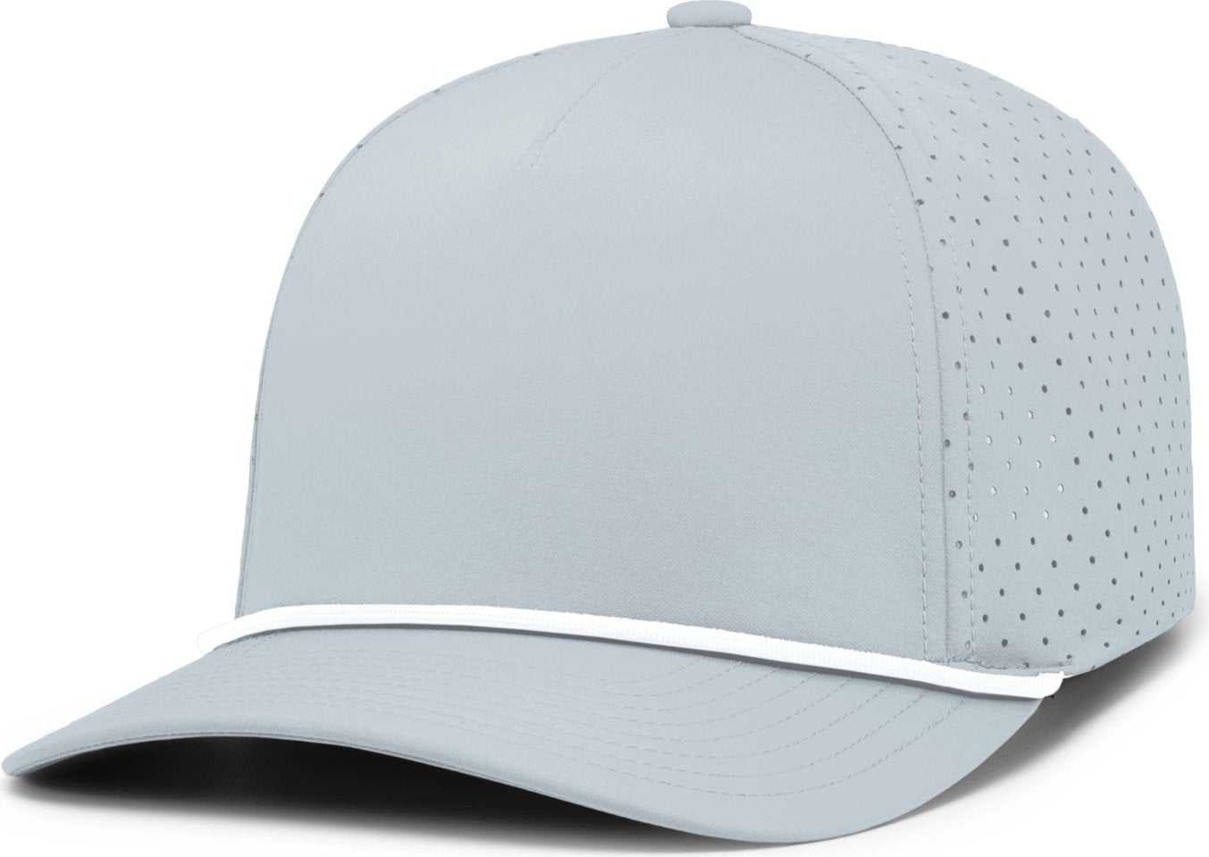 Pacific Headwear P424 Weekender  Perforated Snapback Cap - Silver White - HIT a Double