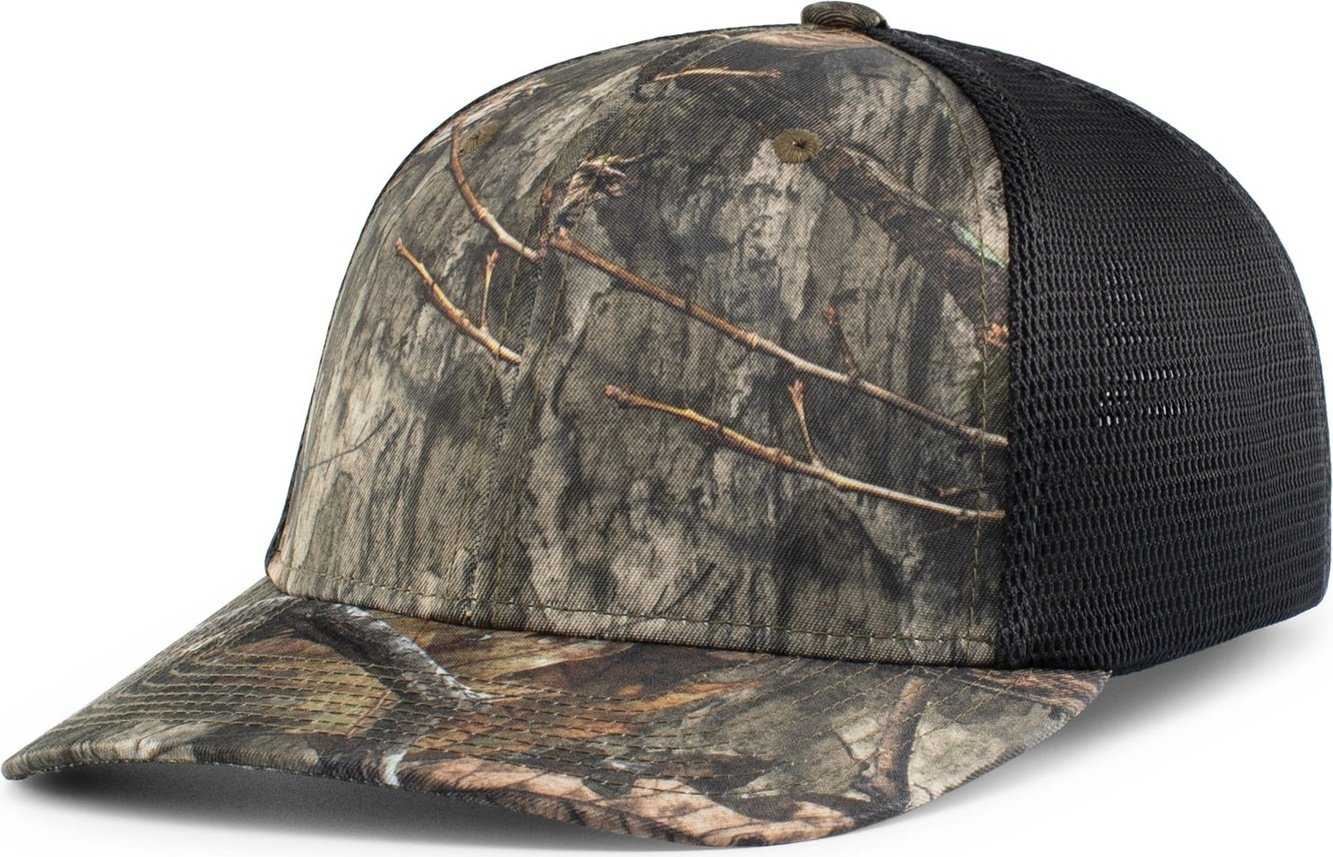 Pacific Headwear P691 Mossy Oak Low Profile Trucker Pacflex Cap - Country Dna Lt Charcoal Country Dna - HIT a Double