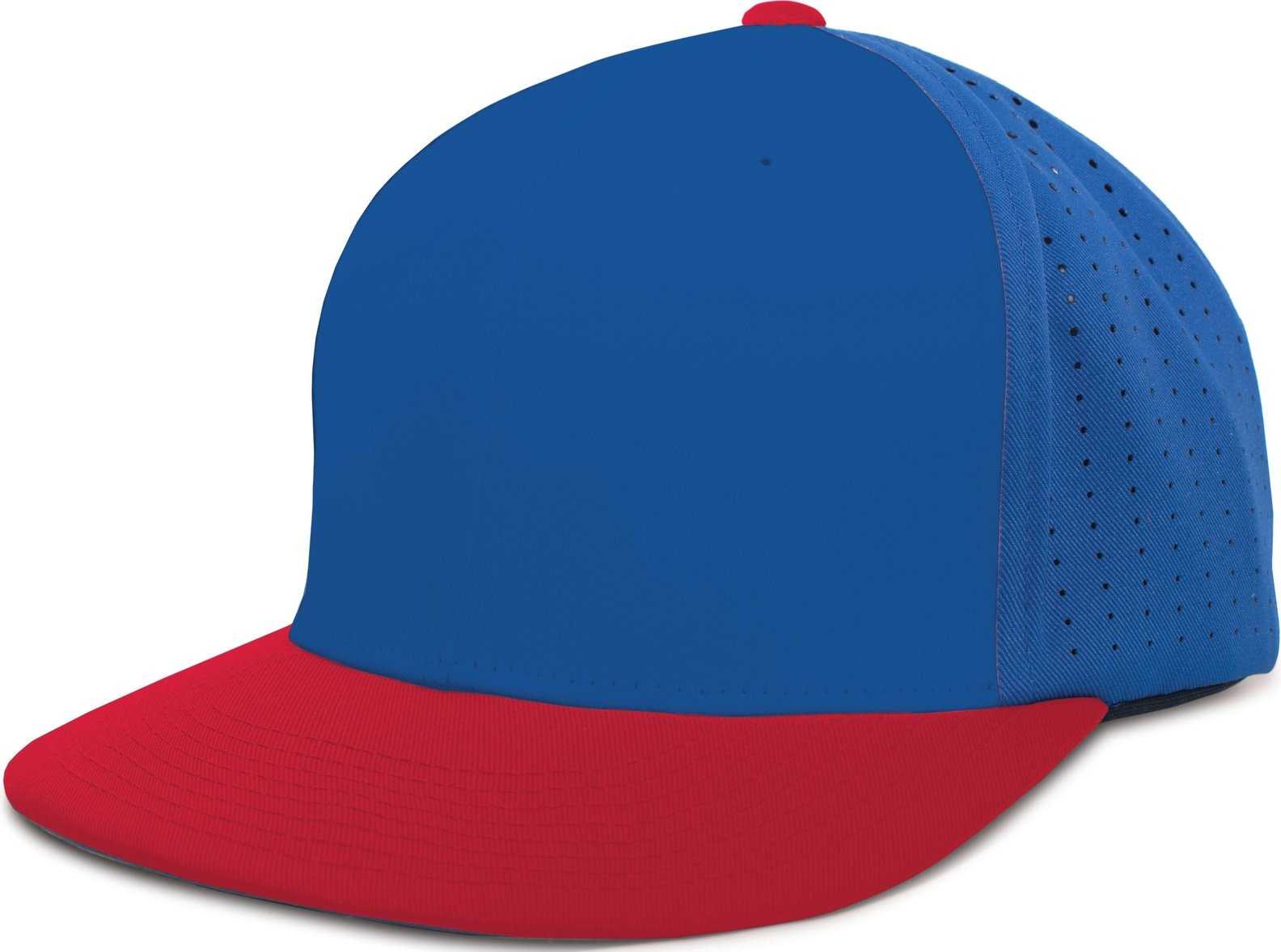 Pacific ES474 Perforated F3 Performance Flexfit Cap - Royal Red - HIT a Double - 1