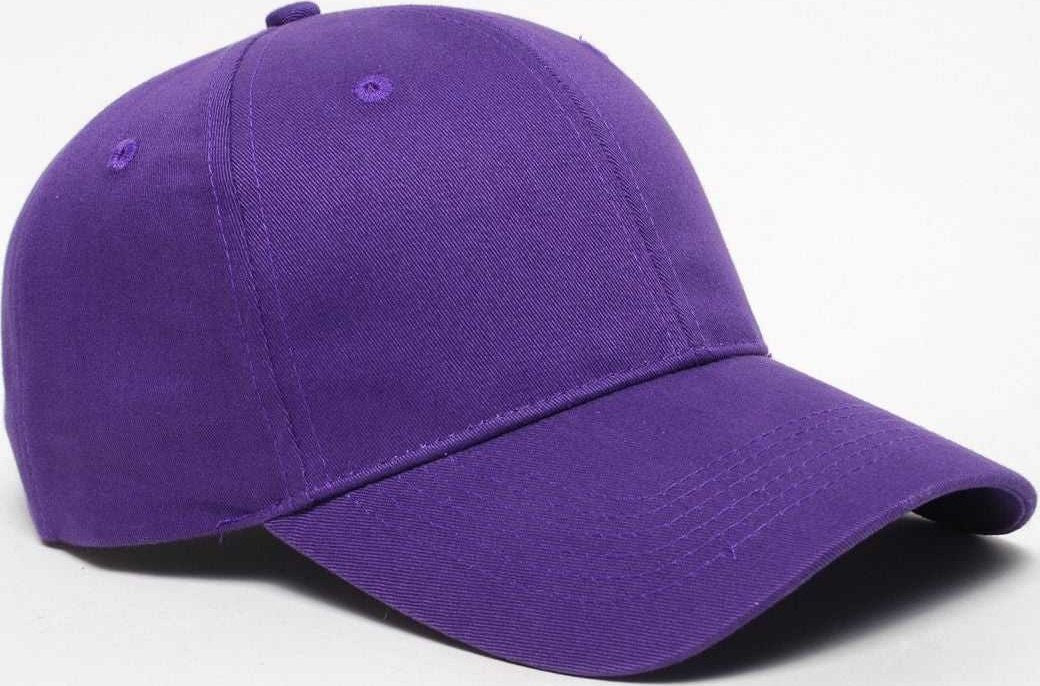 Pacific Headwear 101C Brushed Cotton Hook-and-Loop Cap - Purple - HIT a Double