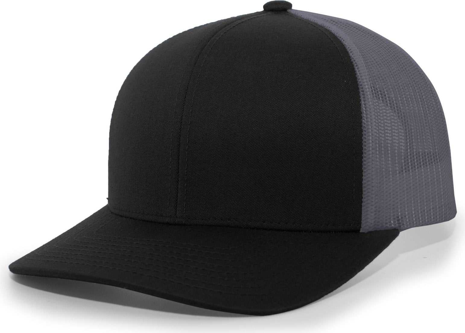 Pacific Headwear 104C Trucker Snapback Cap - Black Graphite - HIT a Double