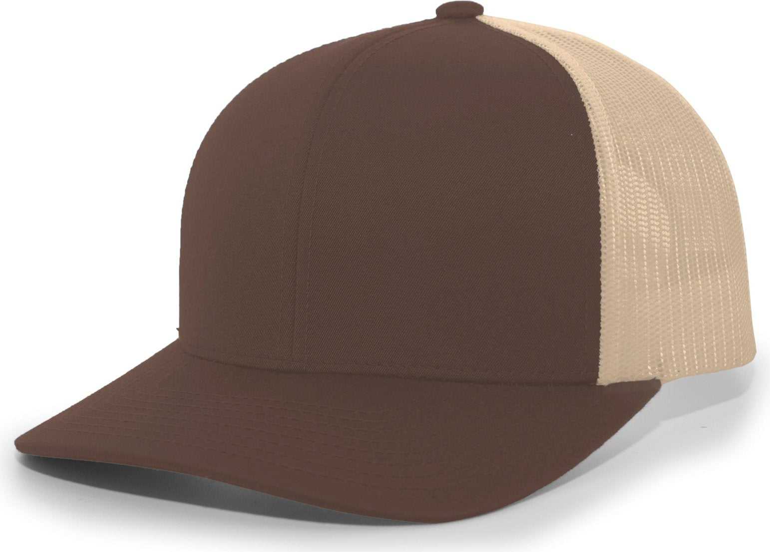 Pacific Headwear 104C Trucker Snapback Cap - Brown Khaki - HIT a Double