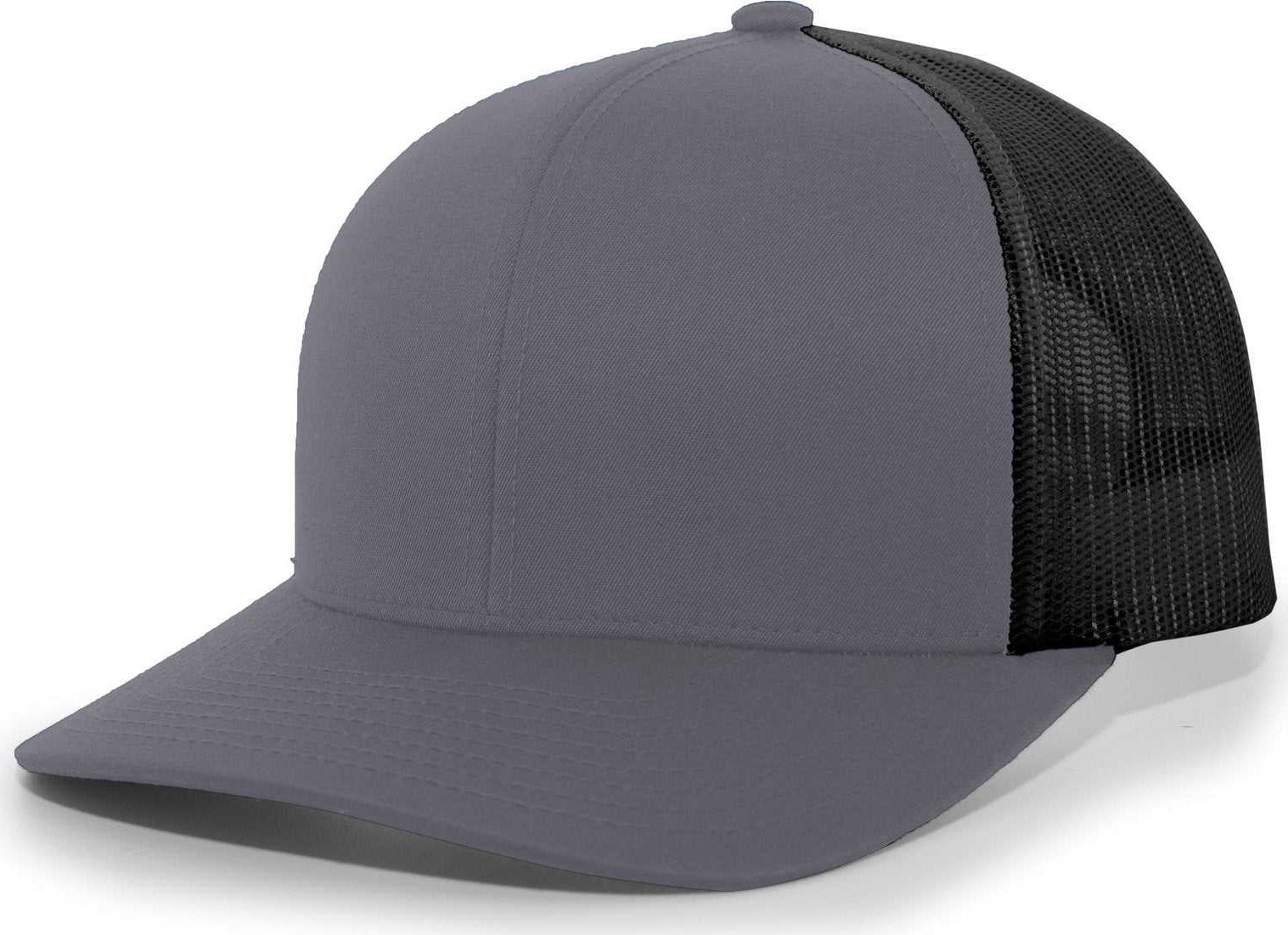 Pacific Headwear 104C Trucker Snapback Cap - Graphite Black - HIT a Double