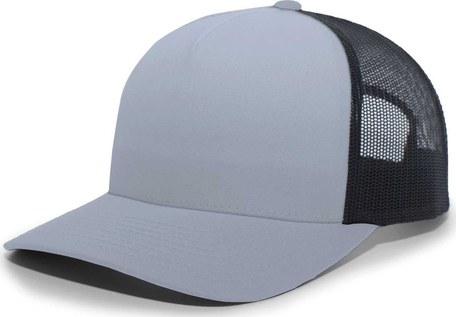 Pacific Headwear 105C 5-Panel Trucker Snapback Cap - Graphite Black - HIT a Double