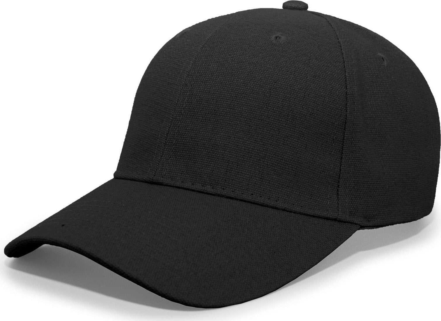 Pacific Headwear 191C Cotton Duck Structured Hook-and-Loop Cap - Black - HIT a Double
