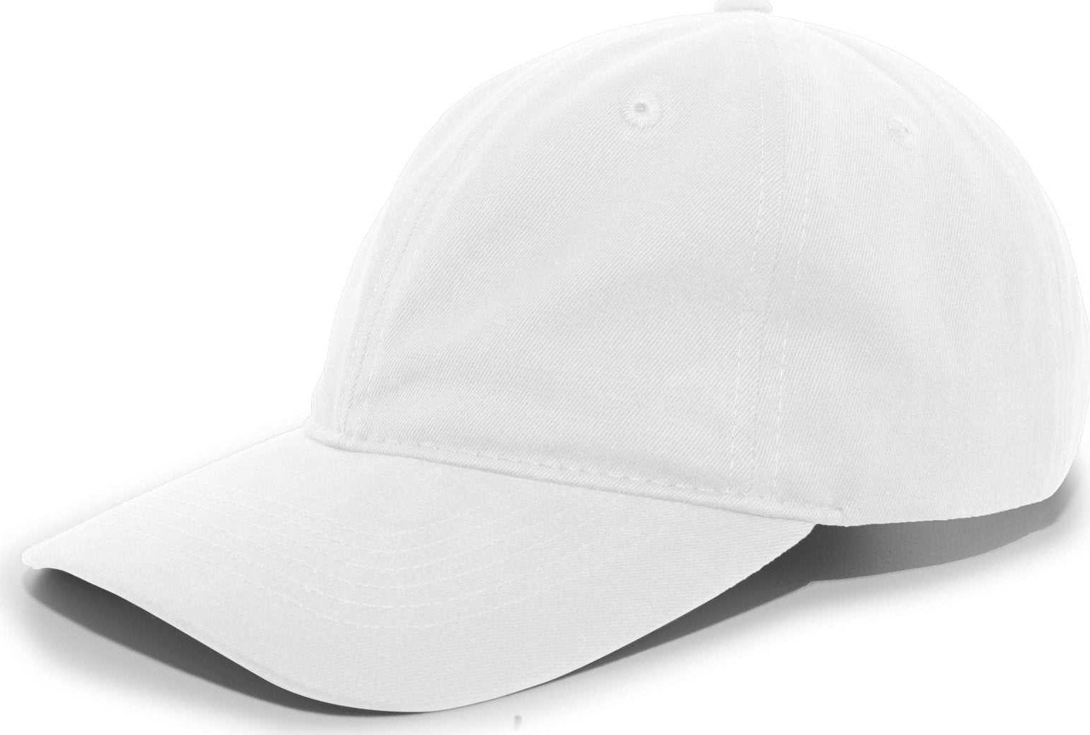 Pacific Headwear 201C Brushed Cotton Twill Buckle Back Cap - White - HIT a Double