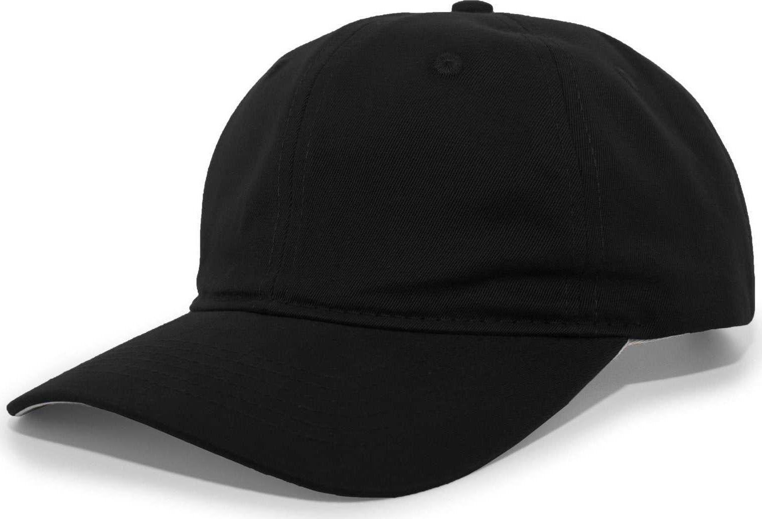 Pacific Headwear 220C Brushed Cotton Twill Hook-and-Loop Cap - Black - HIT a Double