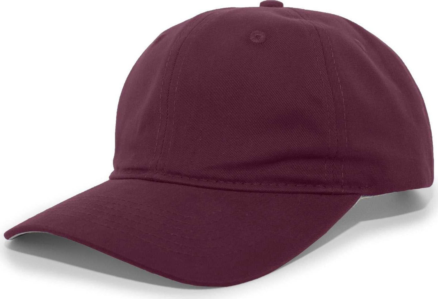 Pacific Headwear 220C Brushed Cotton Twill Hook-and-Loop Cap - Maroon - HIT a Double