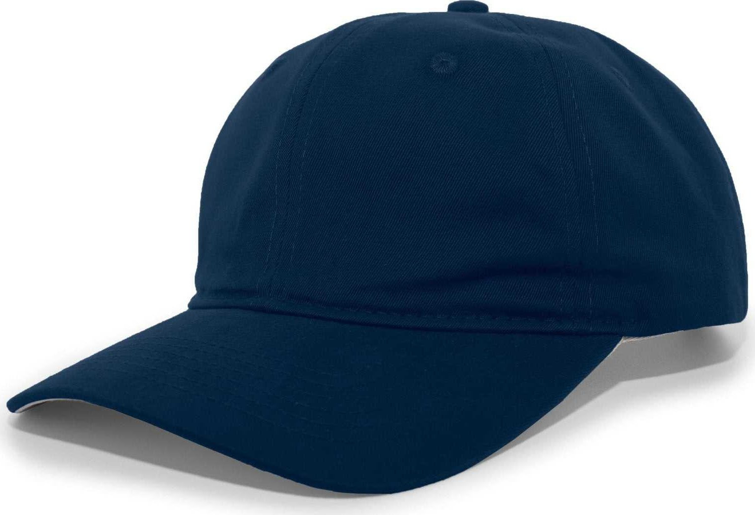 Pacific Headwear 220C Brushed Cotton Twill Hook-and-Loop Cap - Navy - HIT a Double