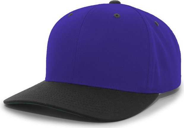 Pacific Headwear 302C Cotton Blend Hook-and-Loop Cap - Purple Black - HIT a Double