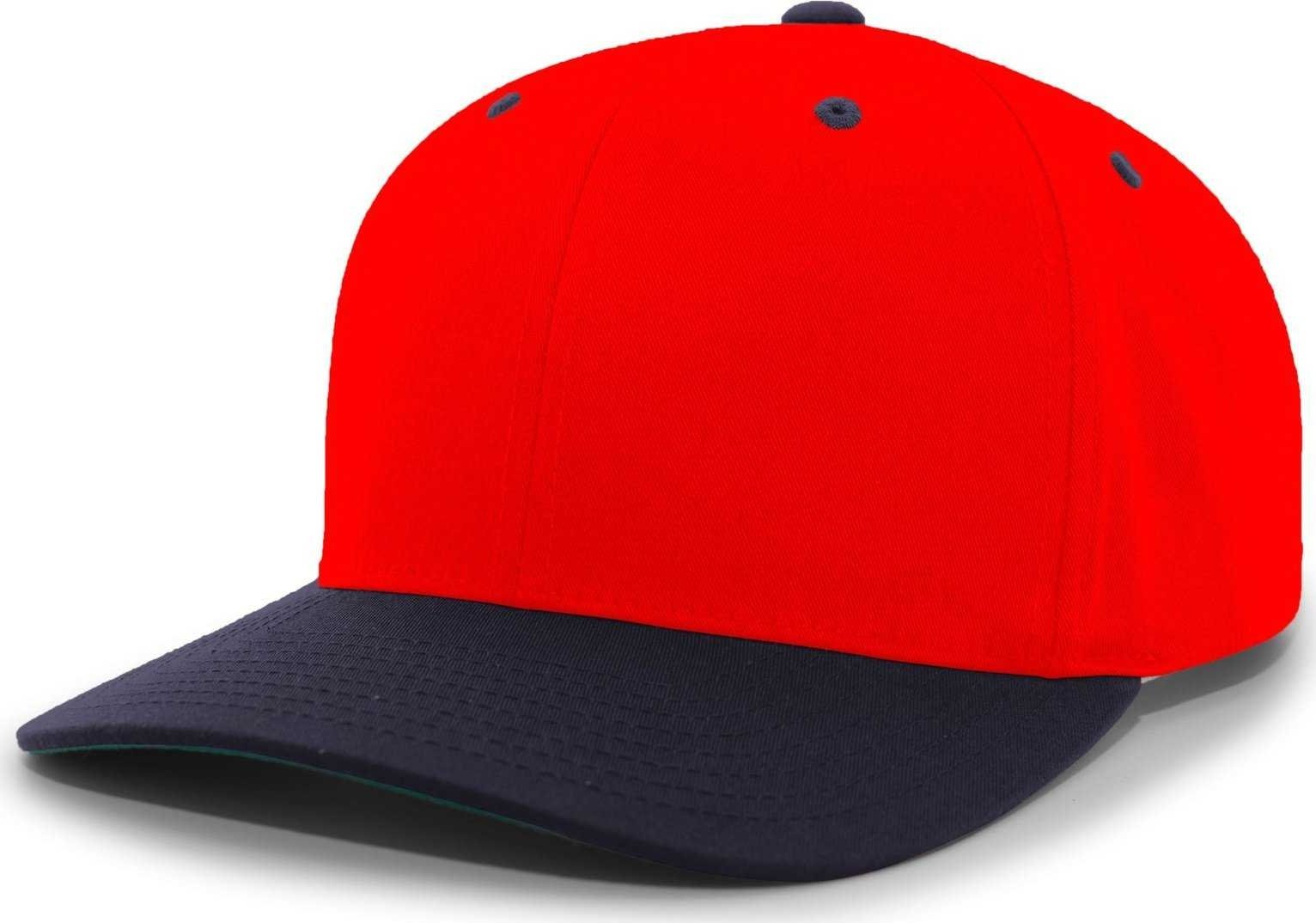 Pacific Headwear 302C Cotton Blend Hook-and-Loop Cap - Red Navy - HIT a Double