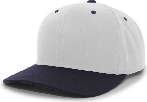 Pacific Headwear 302C Cotton Blend Hook-and-Loop Cap - Silver Navy - HIT a Double