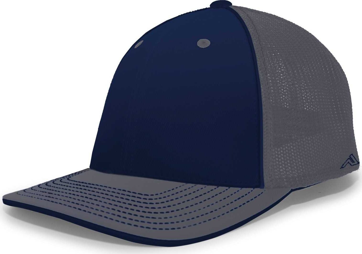 Pacific Headwear 404M Trucker Flexfit Cap - Navy Graphite - HIT a Double