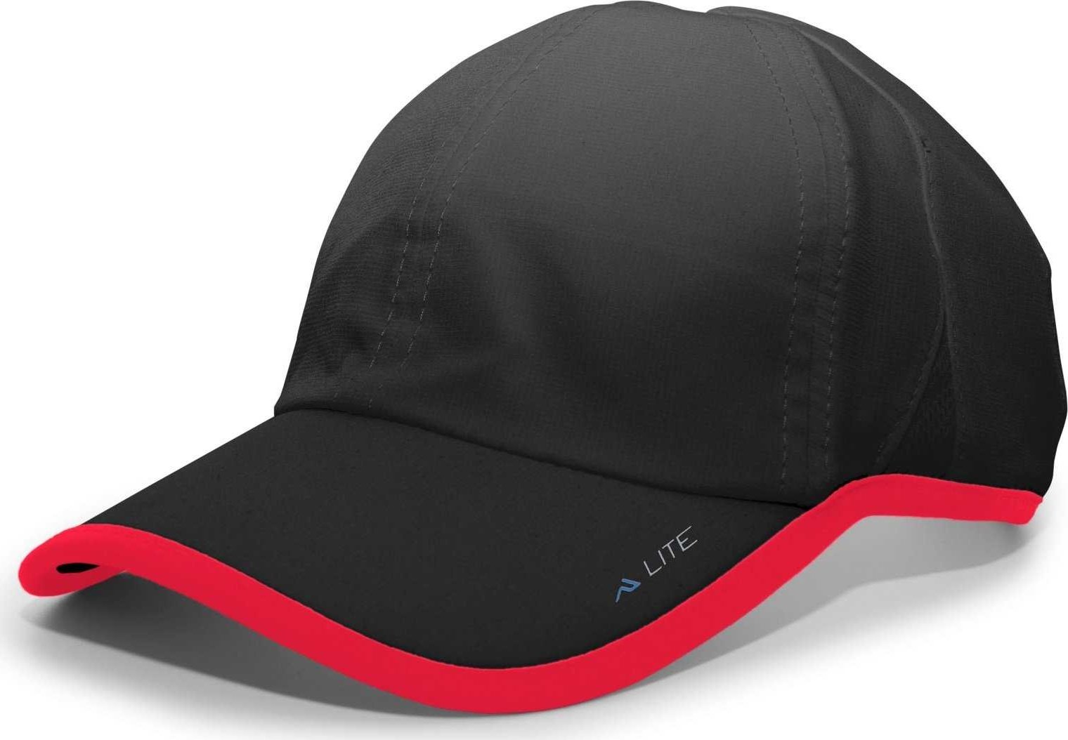 Pacific Headwear 410L Active Cap Hook-and-Loop Cap - Black Red - HIT a Double