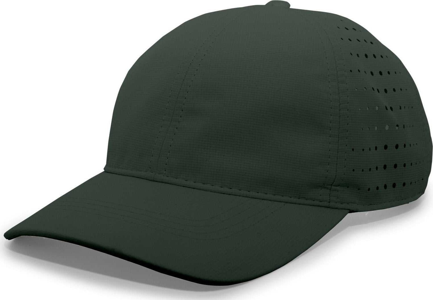 Pacific Headwear 425L Light-Weight Perforated Hook-and-Loop Cap - Dark Green - HIT a Double
