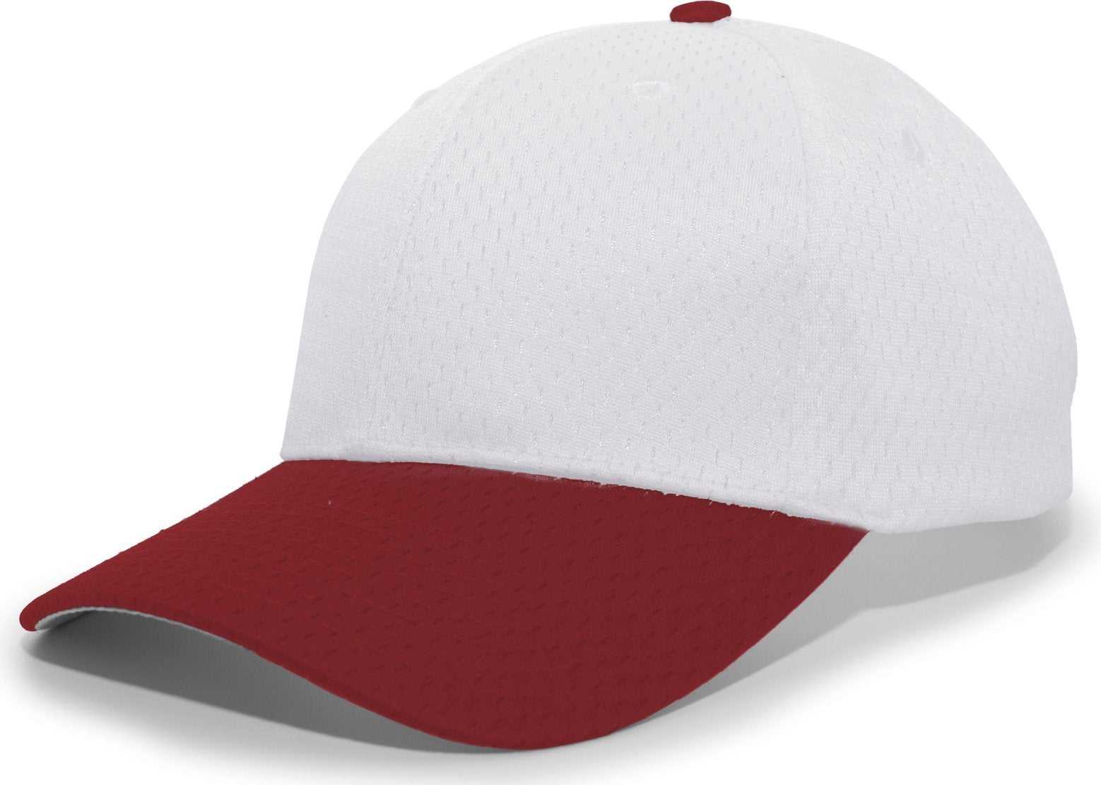 Pacific Headwear 805M Coolport Mesh Hook-and-Loop Cap - Silver Maroon - HIT a Double
