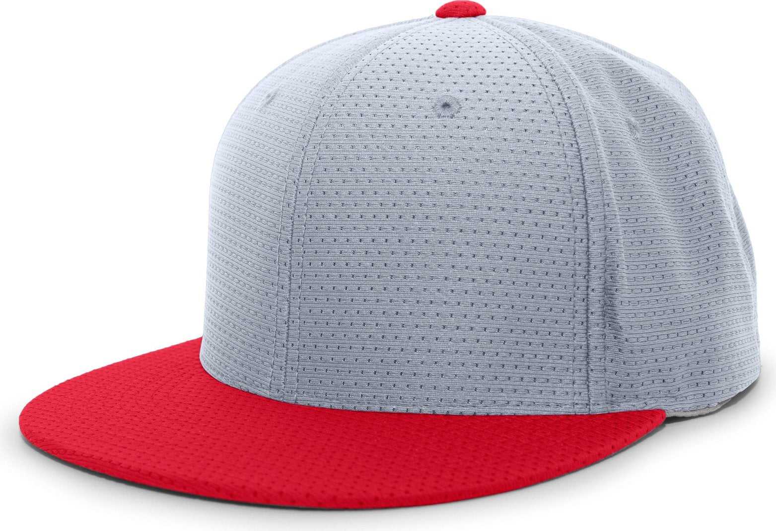 Pacific Headwear ES818 Air Jersey Performance Flexfit Cap - Silver Red - HIT a Double
