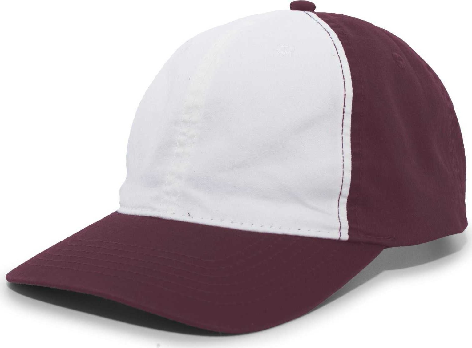 Pacific Headwear V57 Vintage Cotton Buckle Back Cap - Maroon White - HIT a Double