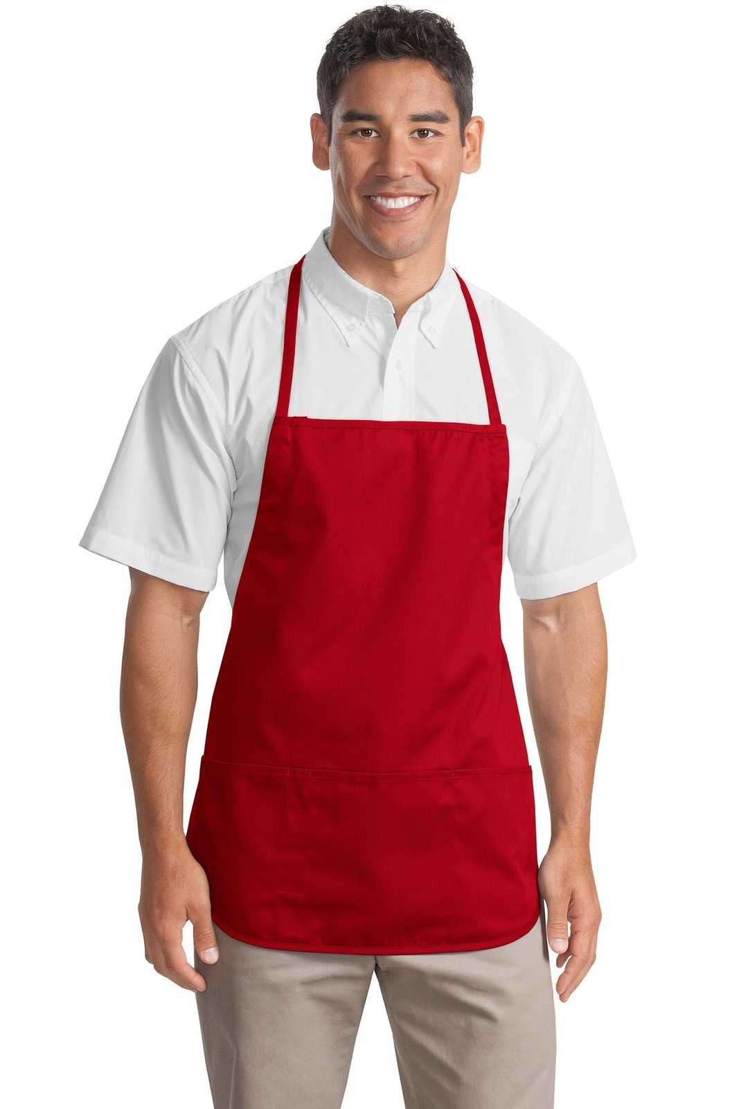 Port Authority A525 Medium-Length Apron - Red - HIT a Double - 1