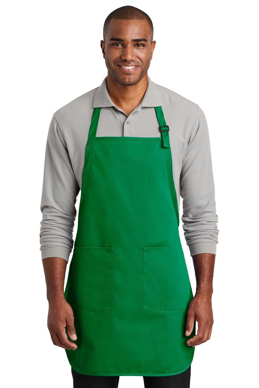 Port Authority A600 Full-Length Two-Pocket Bib Apron - Kelly Green - HIT a Double - 1