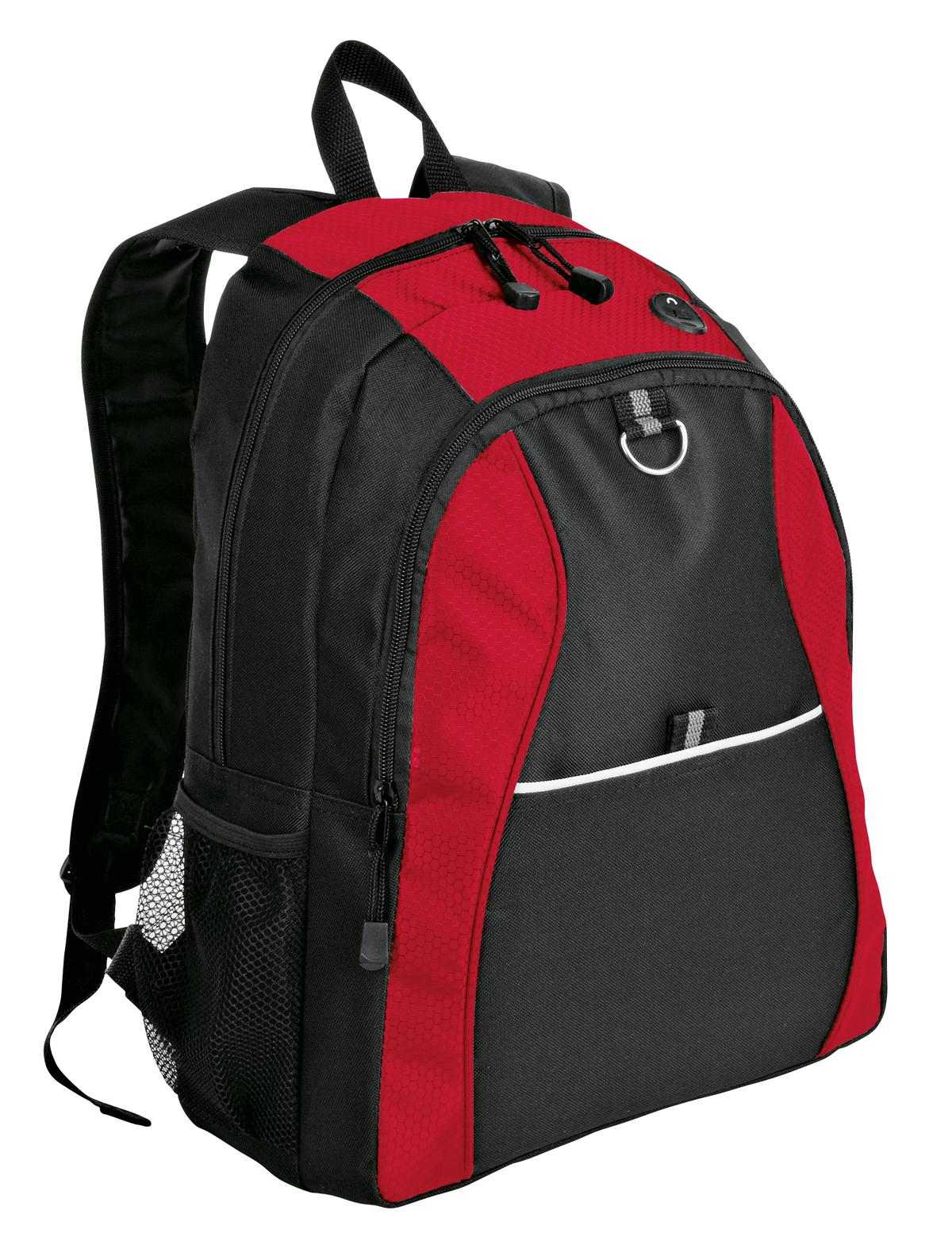 Port Authority BG1020 Contrast Honeycomb Backpack - Red Black - HIT a Double - 1