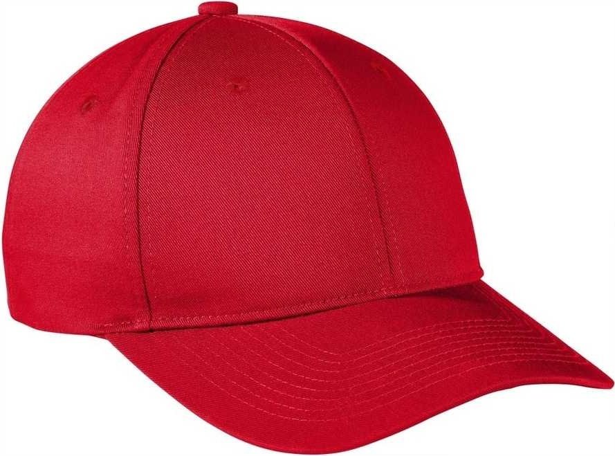 Port Authority C801 Snapback Fine Twill Cap - Red - HIT a Double - 1