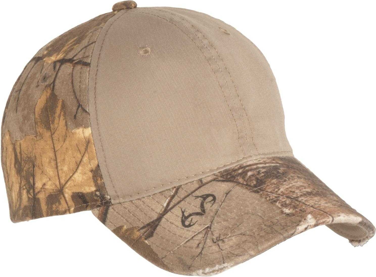 Port Authority C807 Camo Cap with Contrast Front Panel - Realtree Xtra Khaki - HIT a Double - 1
