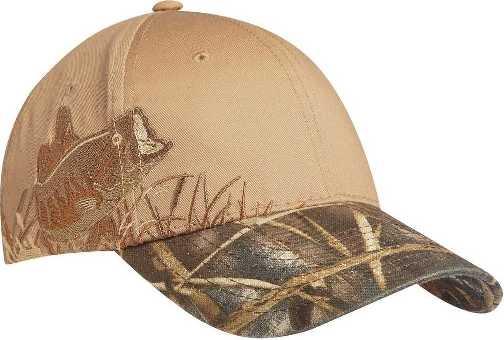 Port Authority C820 Embroidered Camouflage Cap - Realtree MAX-5 Tan Bass - HIT a Double - 1