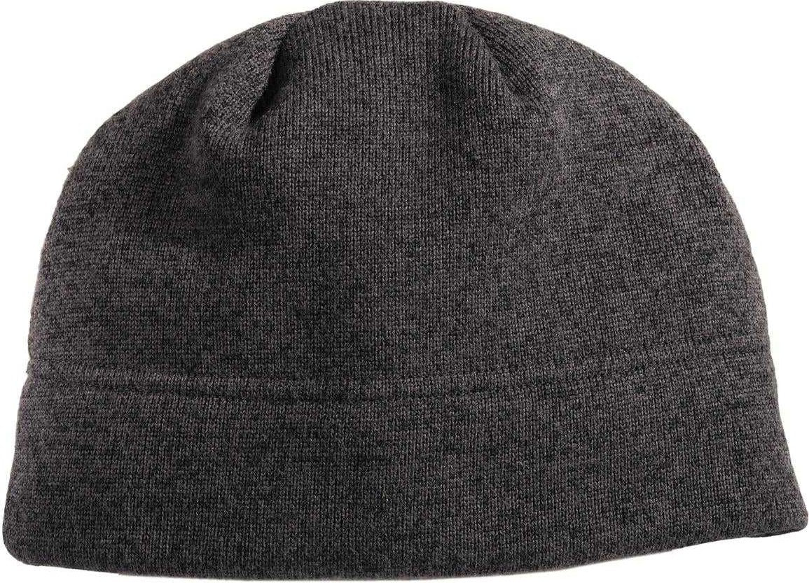 Port Authority C917 Heathered Knit Beanie - Black Heather Charcoal - HIT a Double - 1