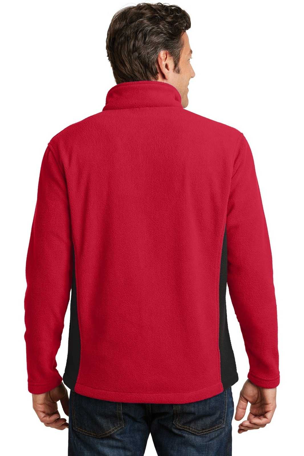 Port Authority F216 Colorblock Value Fleece Jacket - Rich Red Black - HIT a Double - 1